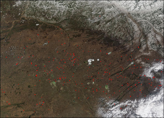 Fires in South Central Russia
