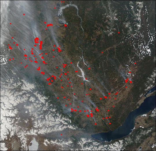 Fires Near Lake Baikal, Russia