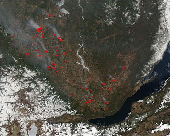 Fires Near Lake Baikal, Russia