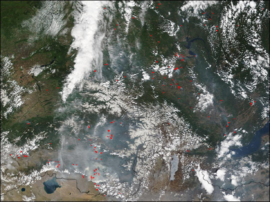 Scores of Wildfires in Russia's Krasnoyarsk Region