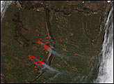 Fires along Lena River near Yakutsk