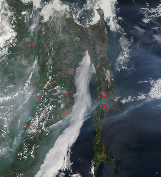 Fires in Eastern Russia and Sakhalin Island