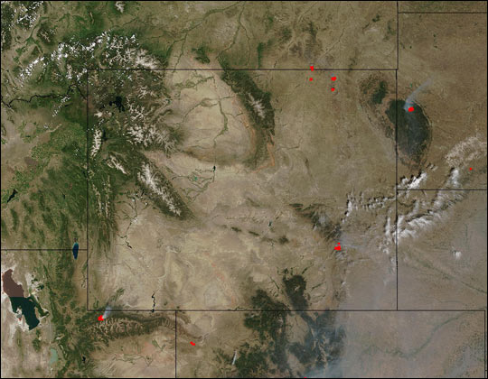 Fires in Wyoming and South Dakota