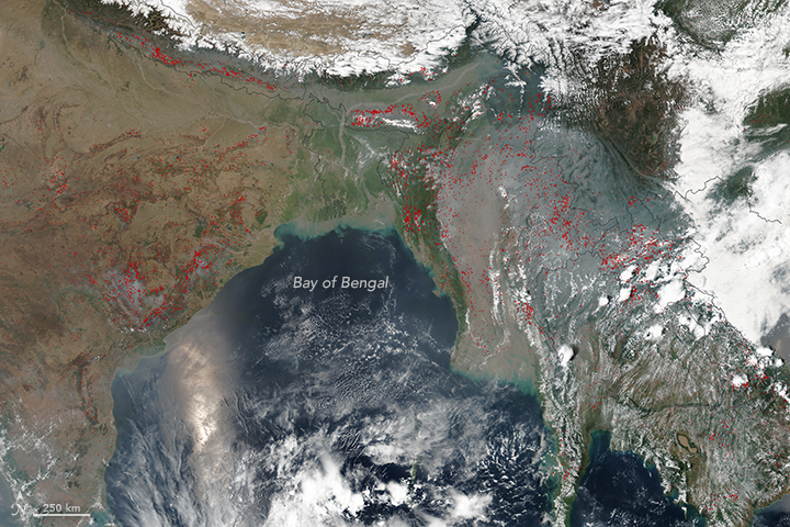 Fires in Southern Asia