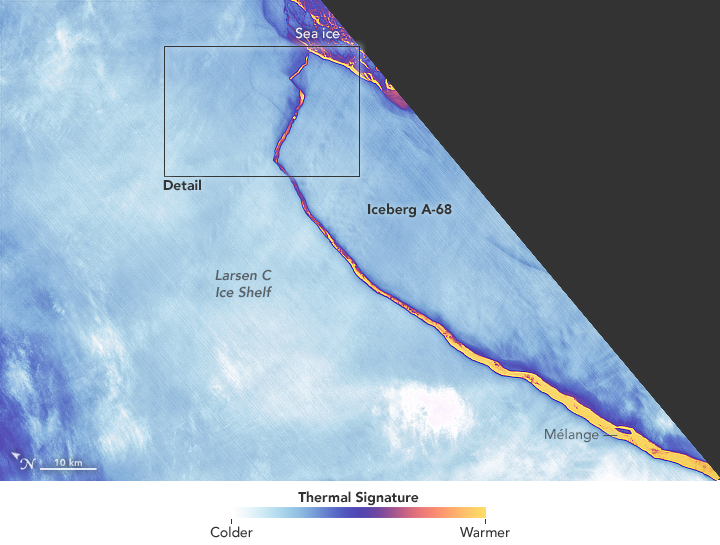 Landsat Spots Birth of Iceberg A-68