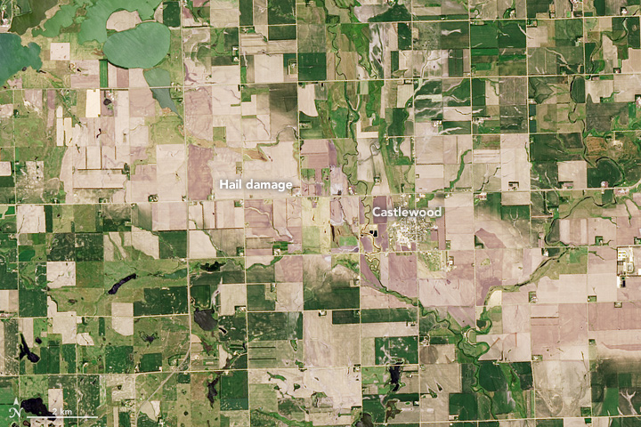 Using Satellites to Spot a Hail Scar