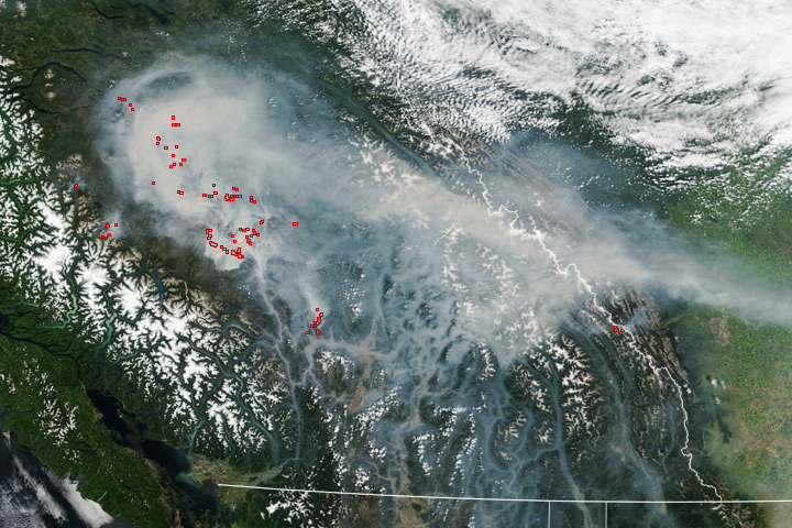 Forest Fires Blanket British Columbia with Smoke