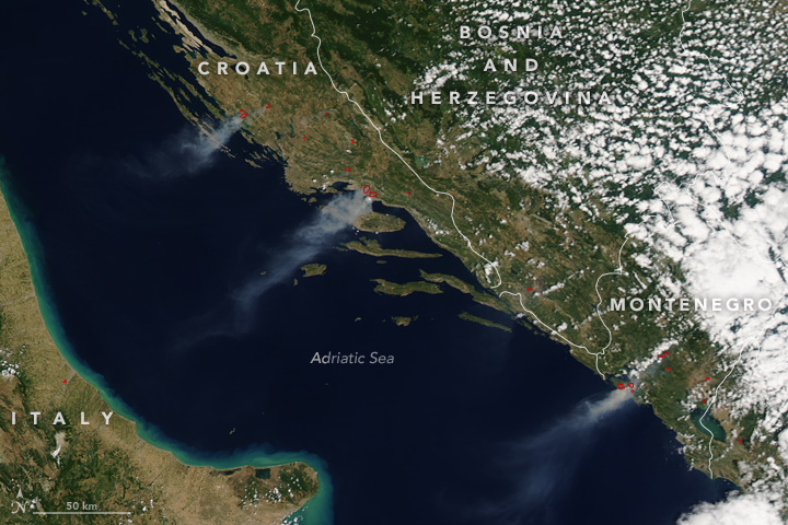 Fires Along the Adriatic Coast