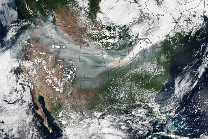 Smoke Pall Spans the United States