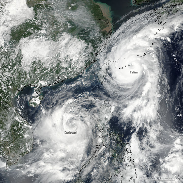 Two Cyclones Stir Up Asian Waters