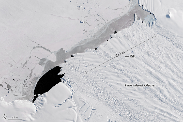 Rift on Pine Island Glacier