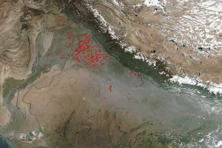 Crop Fires in Northern India