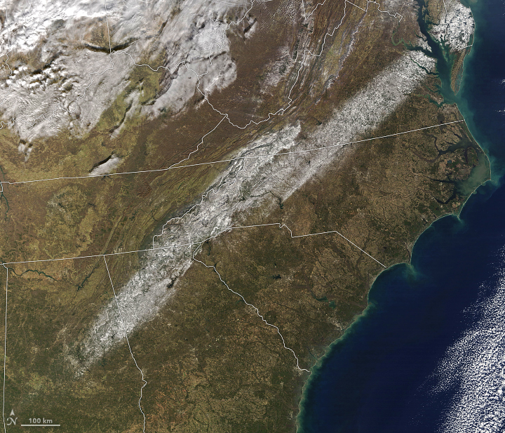 A Band of Snow in the Southeast