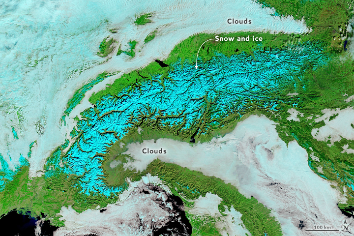 Snow and Clouds around the Alps - related image preview