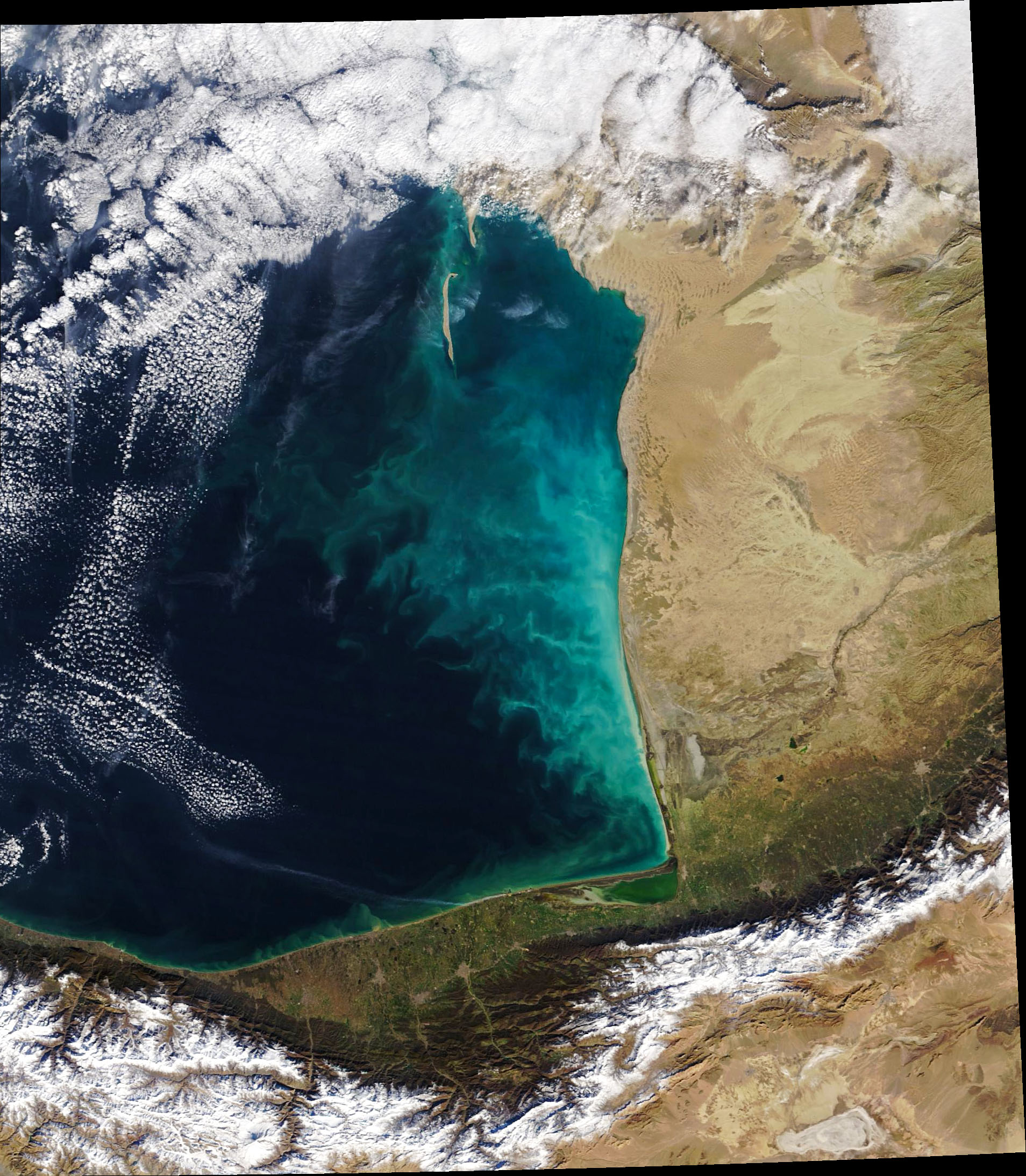 Tendrils of Sediment in the Caspian Sea - related image preview