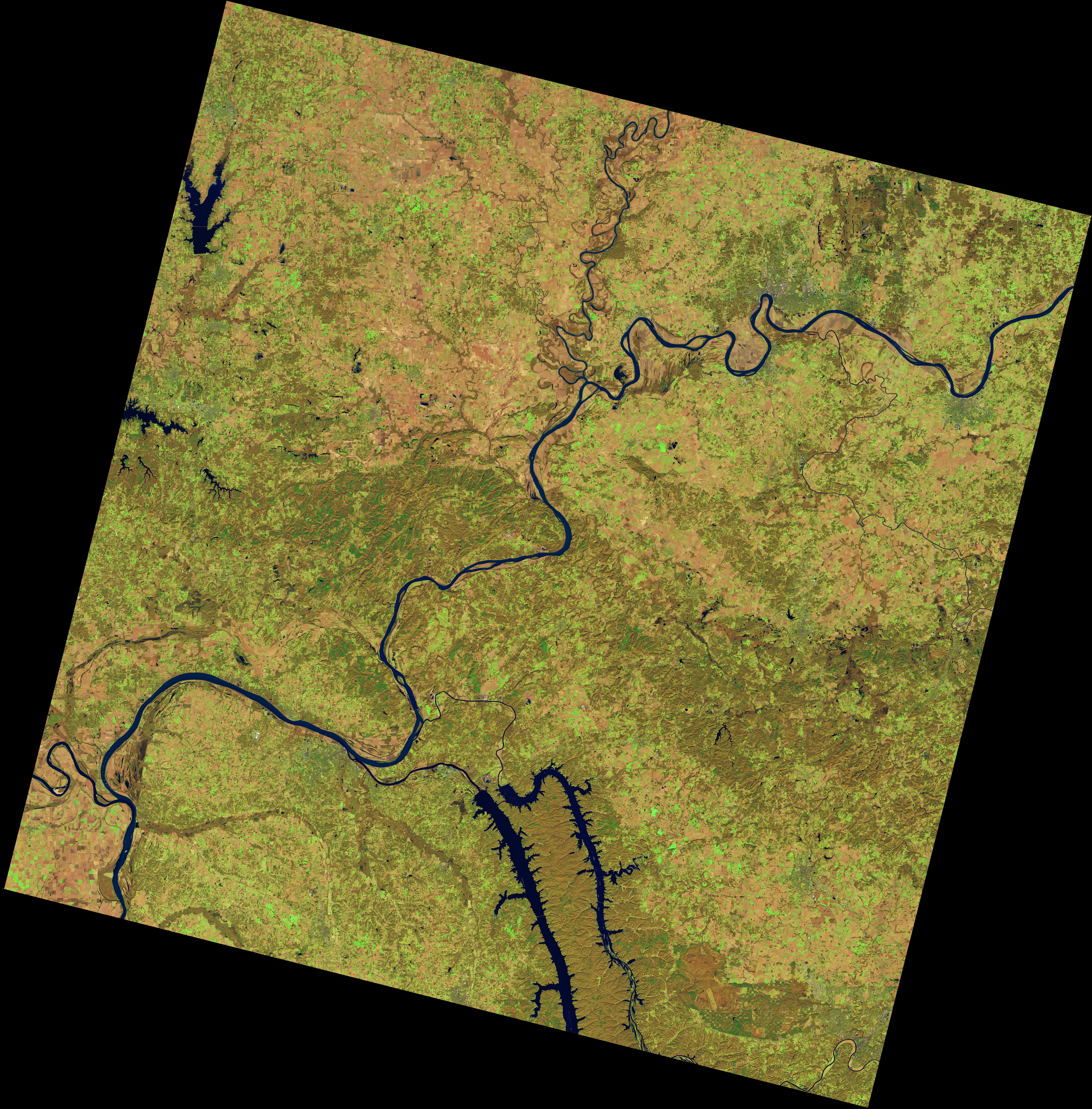 Floodwaters at the Confluence of the Wabash and Ohio Rivers - related image preview