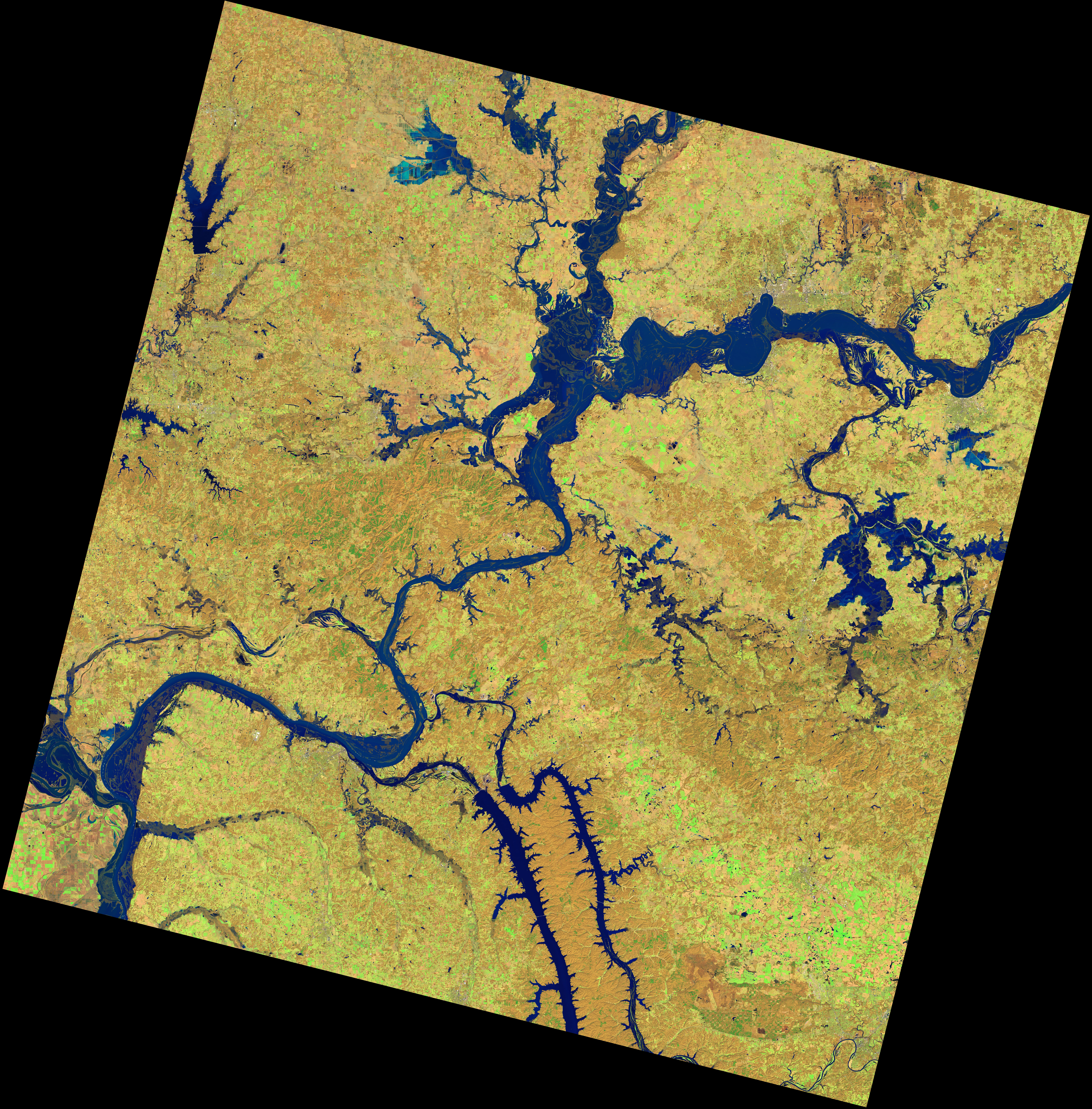 Floodwaters at the Confluence of the Wabash and Ohio Rivers - related image preview