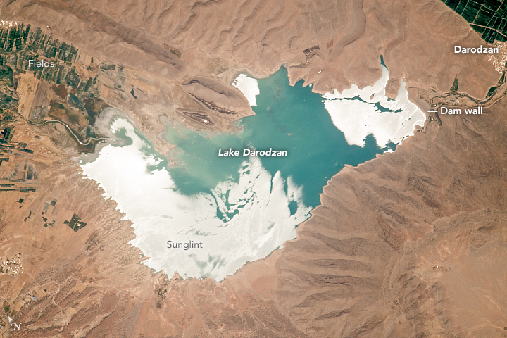 Lake Darodzan in Sunglint