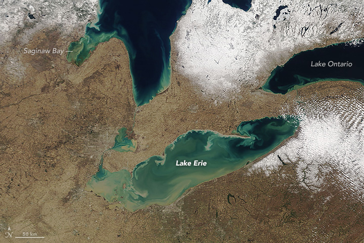 Spring Sediment Swirls in the Great Lakes