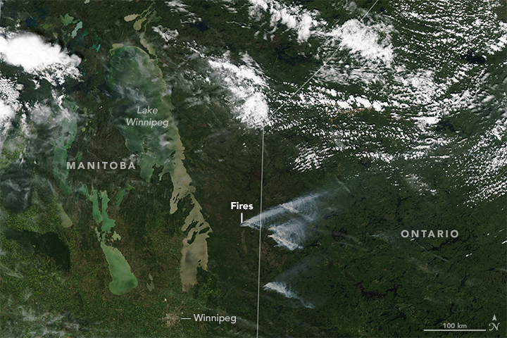 Fires in Manitoba and Northern Ontario