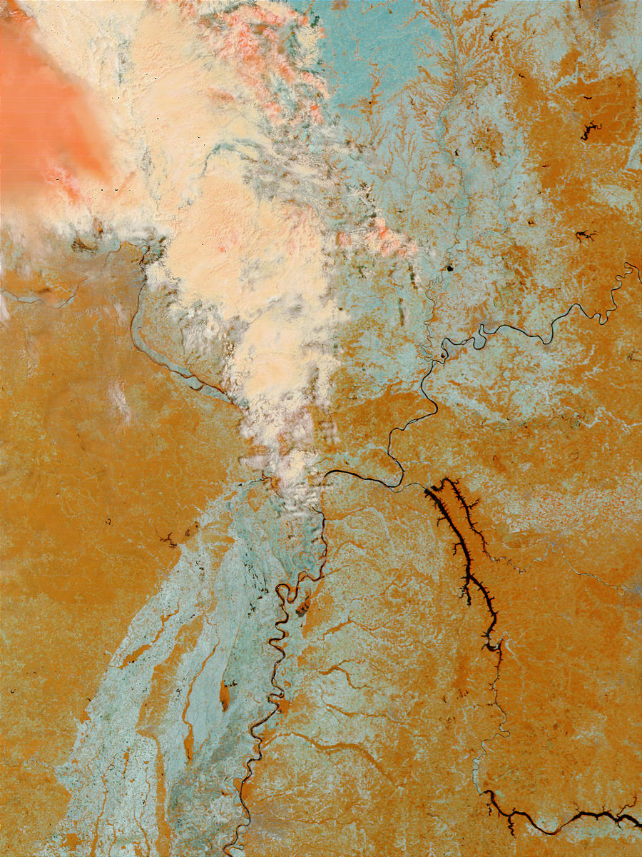 Junction of the Mississippi and Ohio Rivers (false color) - related image preview