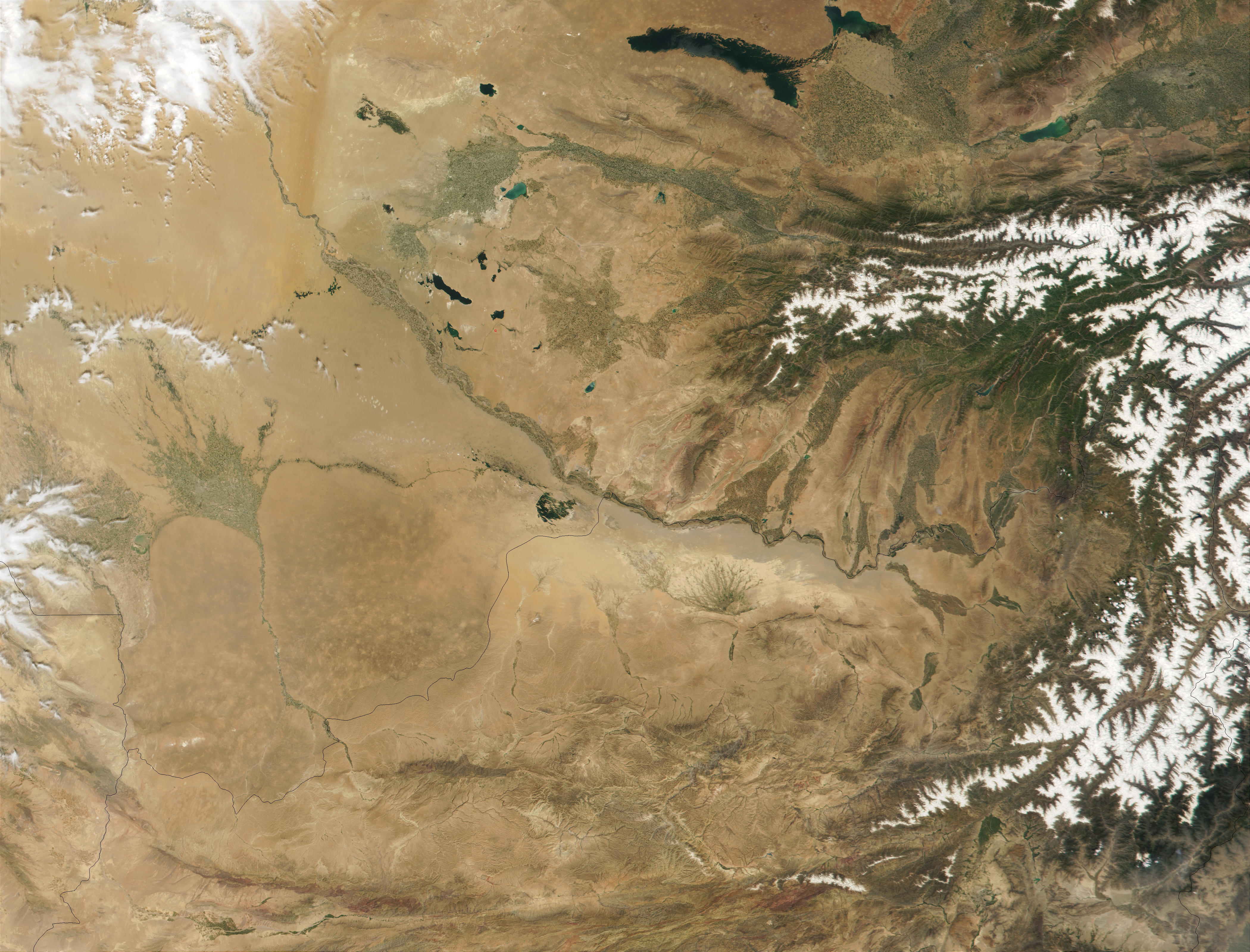 Northern boundary of Afghanistan with Turkmenistan, Uzbekistan, and Tajikistan - related image preview