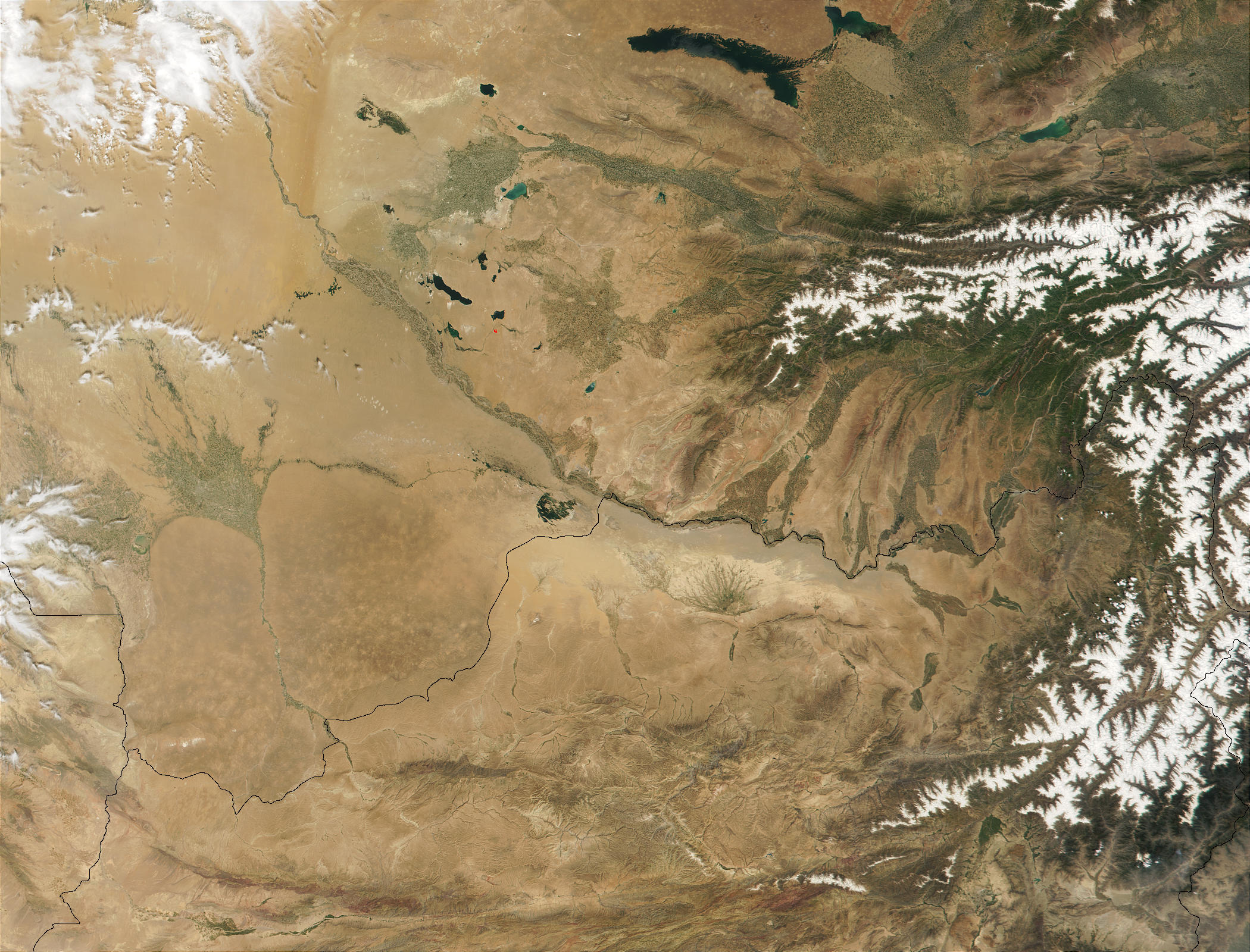Northern boundary of Afghanistan with Turkmenistan, Uzbekistan, and Tajikistan - related image preview