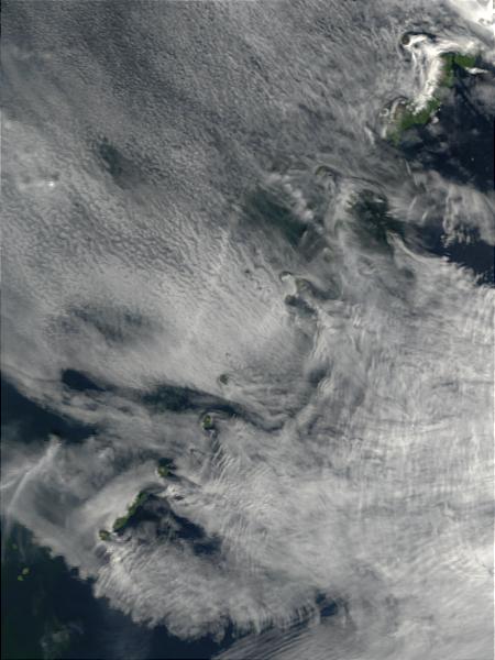 Wake effects in Kuril Islands, Sea of Okhotsk, Russia - related image preview