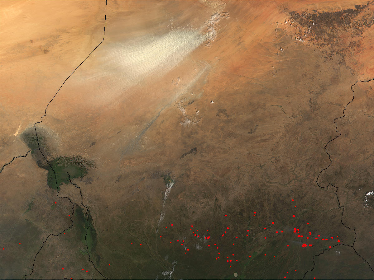 Dust storm and fires in Chad - related image preview