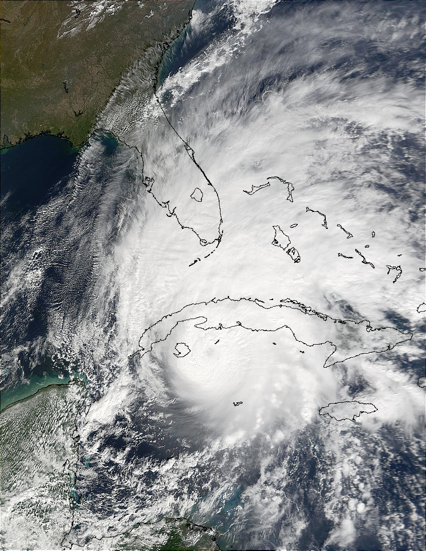 Hurricane Michelle reaching the south coast of Cuba - related image preview