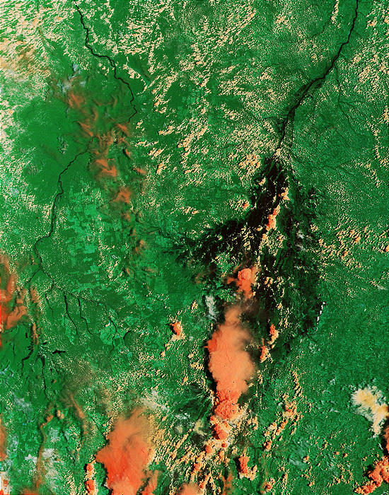 Ilha do Bananal wetlands, Araguaia River, and Xingu River, Central Brazil (false color) - related image preview