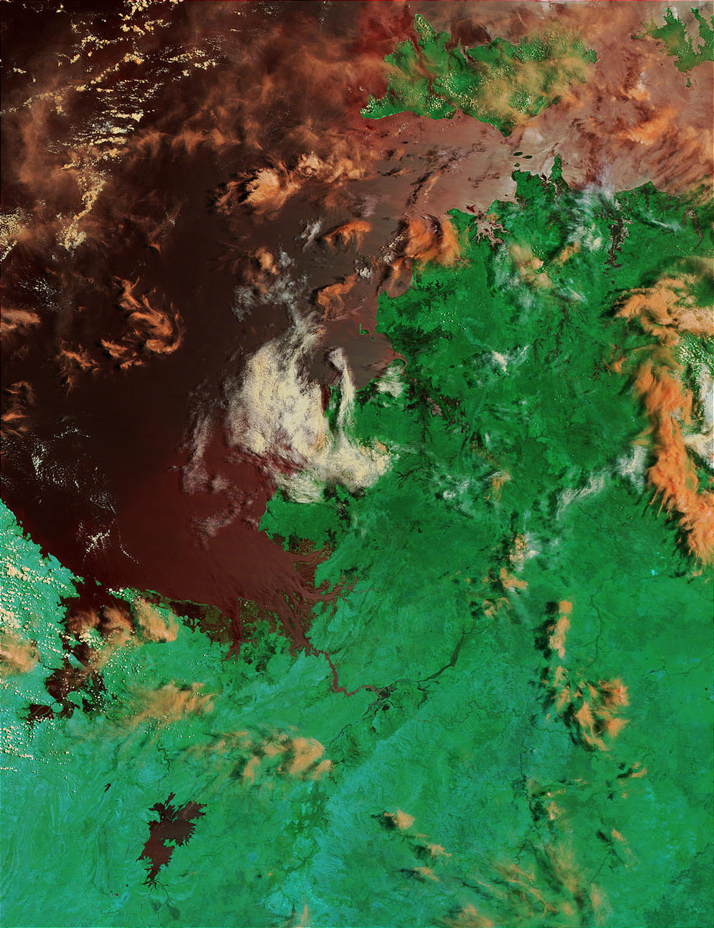 Floods along Australian Northwest coast (false color) - related image preview