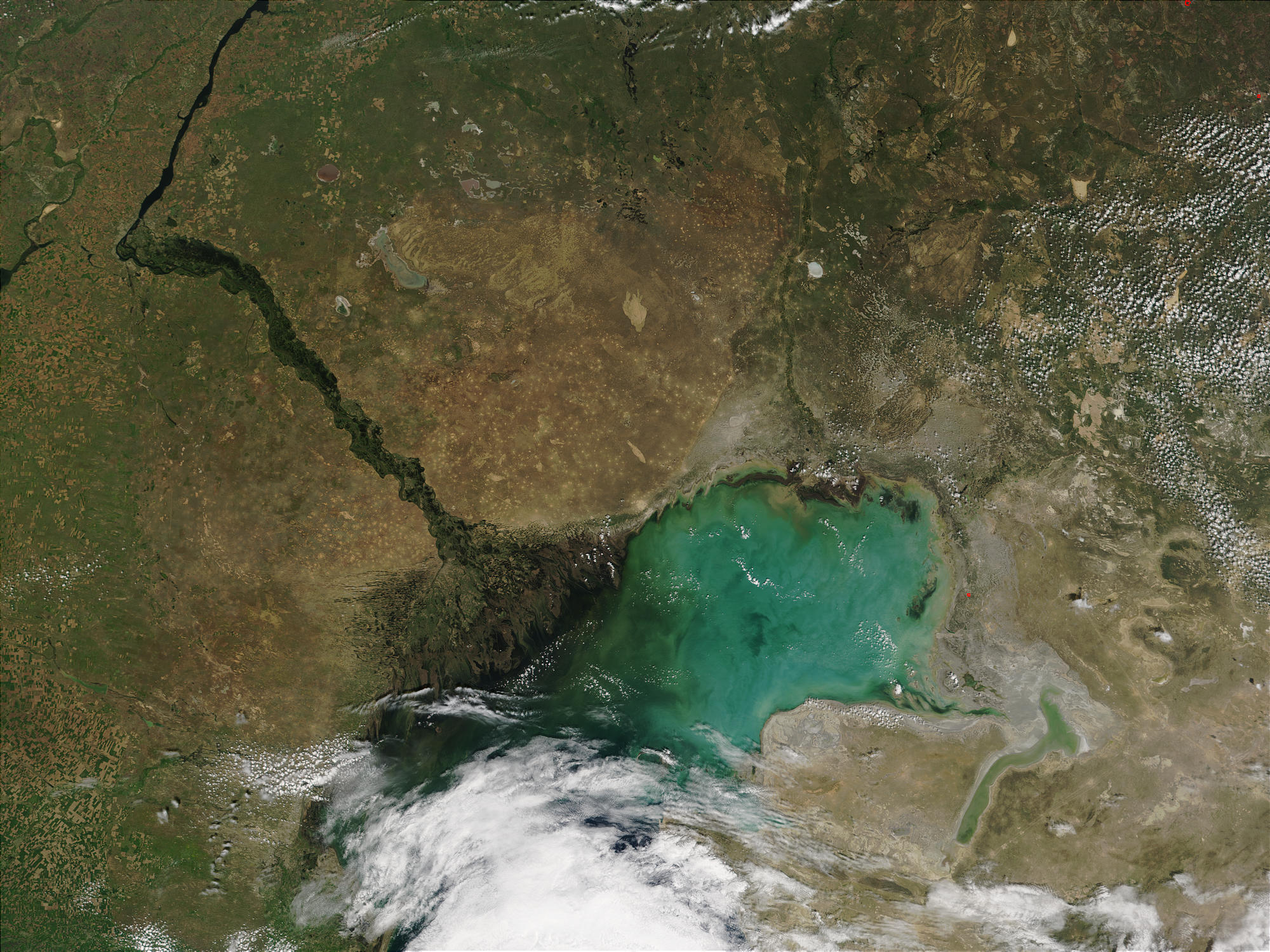 Caspian Sea and Volga River Delta
