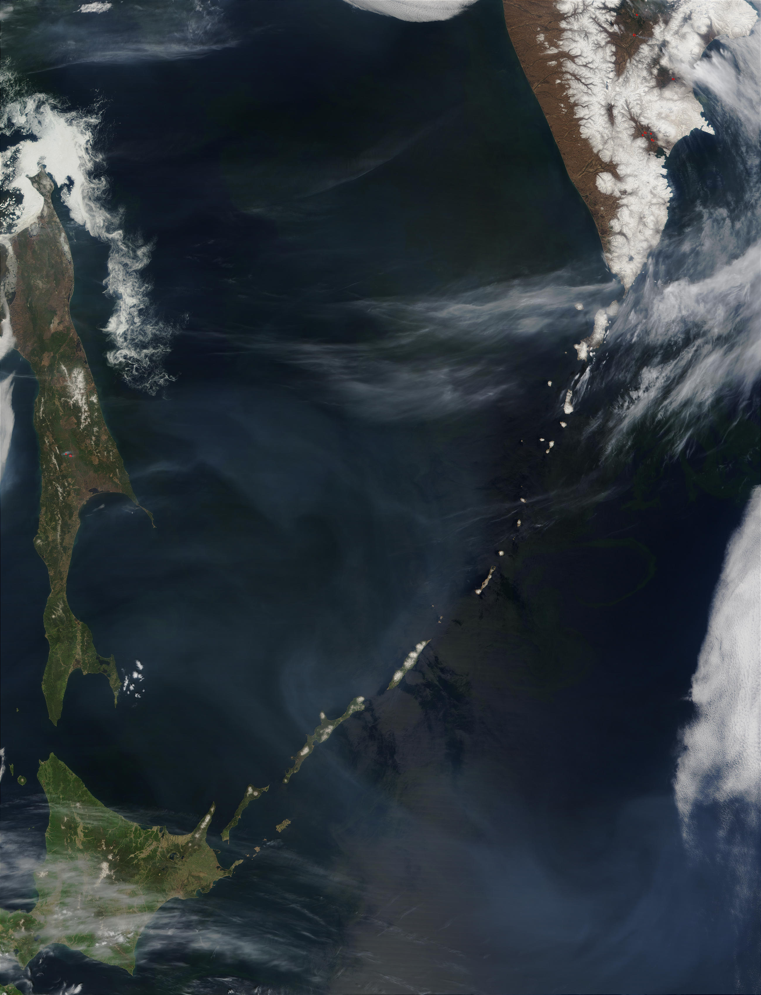 Smoke around Kuril Islands, Eastern Russia - related image preview