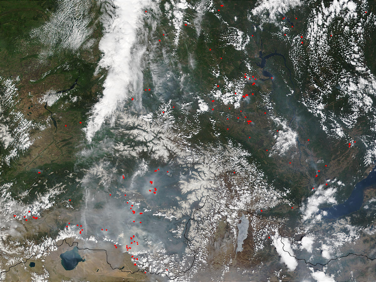 Fires and smoke near Krasnoyarsk and Irkutsk, Russia - related image preview