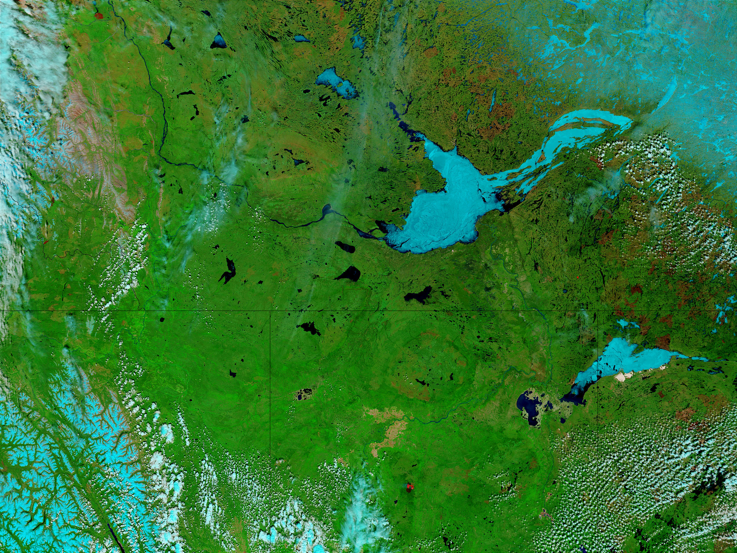 Great Slave Lake and Lake Athabasca, Canada (false color) - related image preview