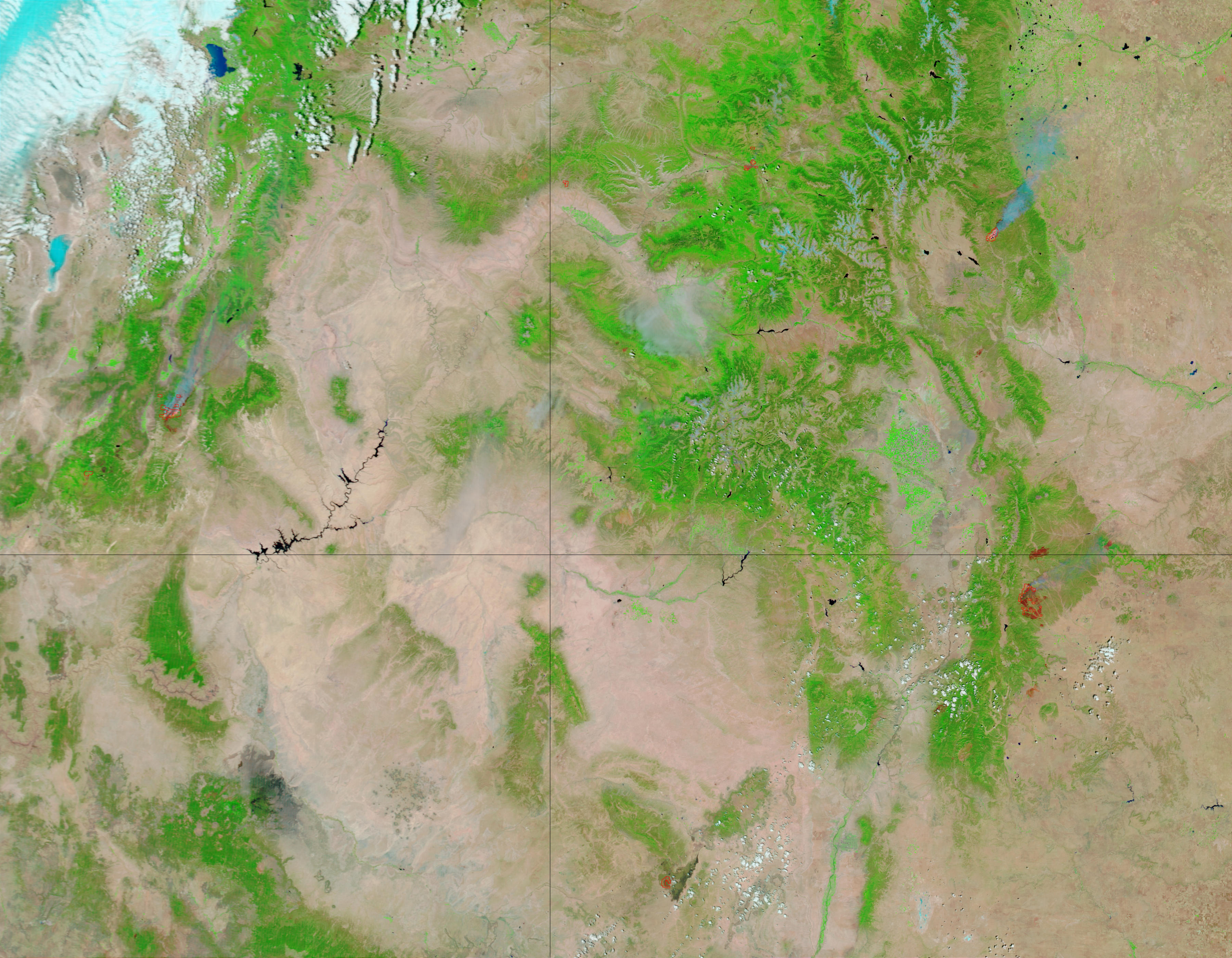 Fires in Utah, Colorado, and New Mexico (false color) - related image preview