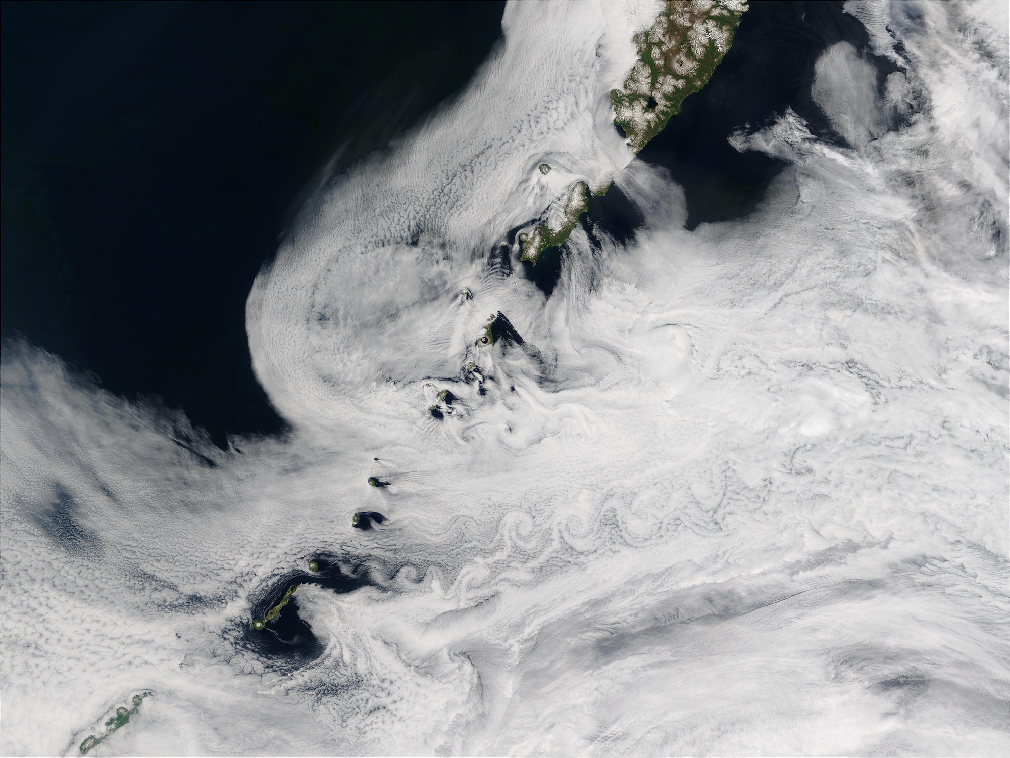 Vortex street off Kuril Islands, Russia - related image preview