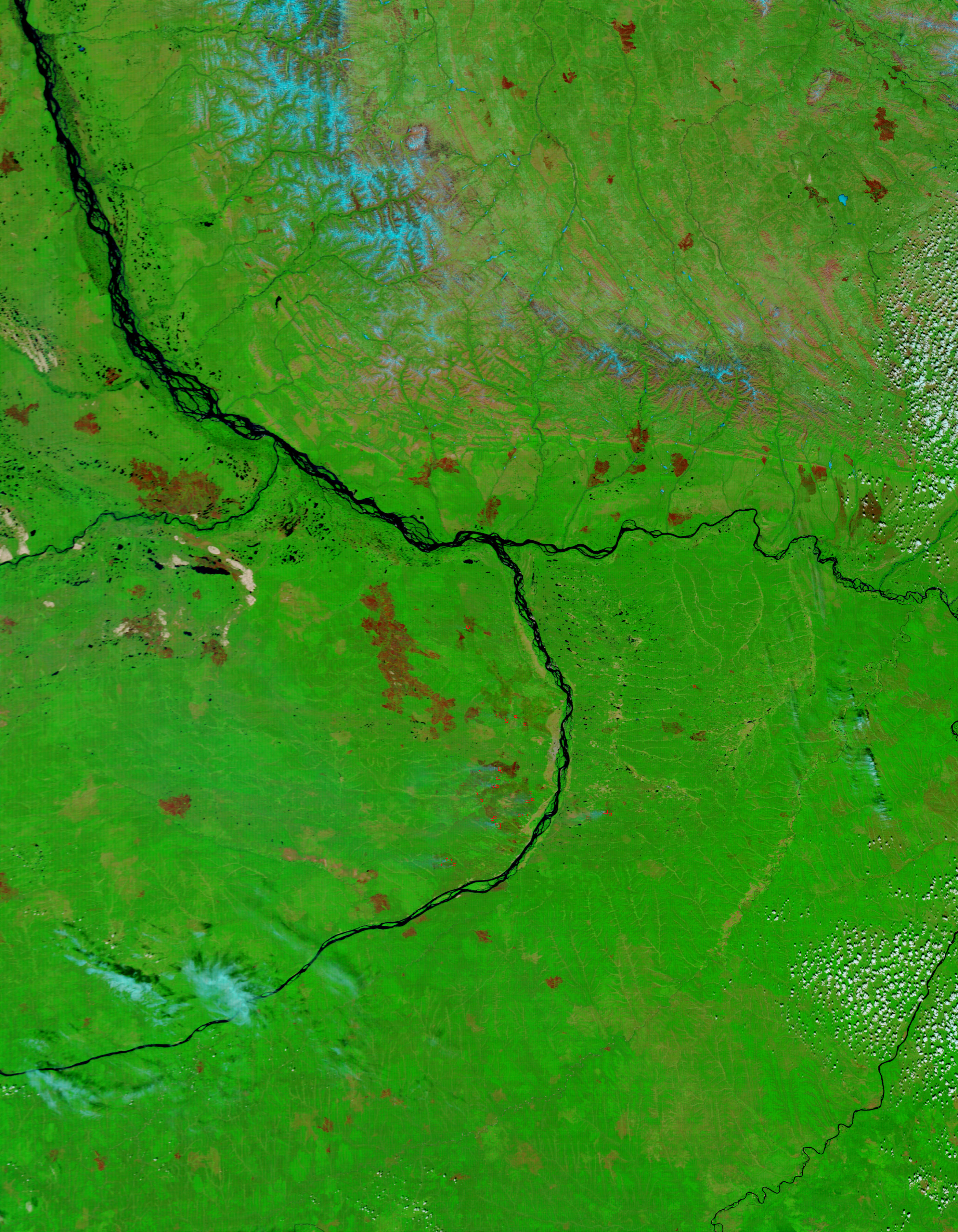 Fires near Yakutsk, Russia (false color) - related image preview