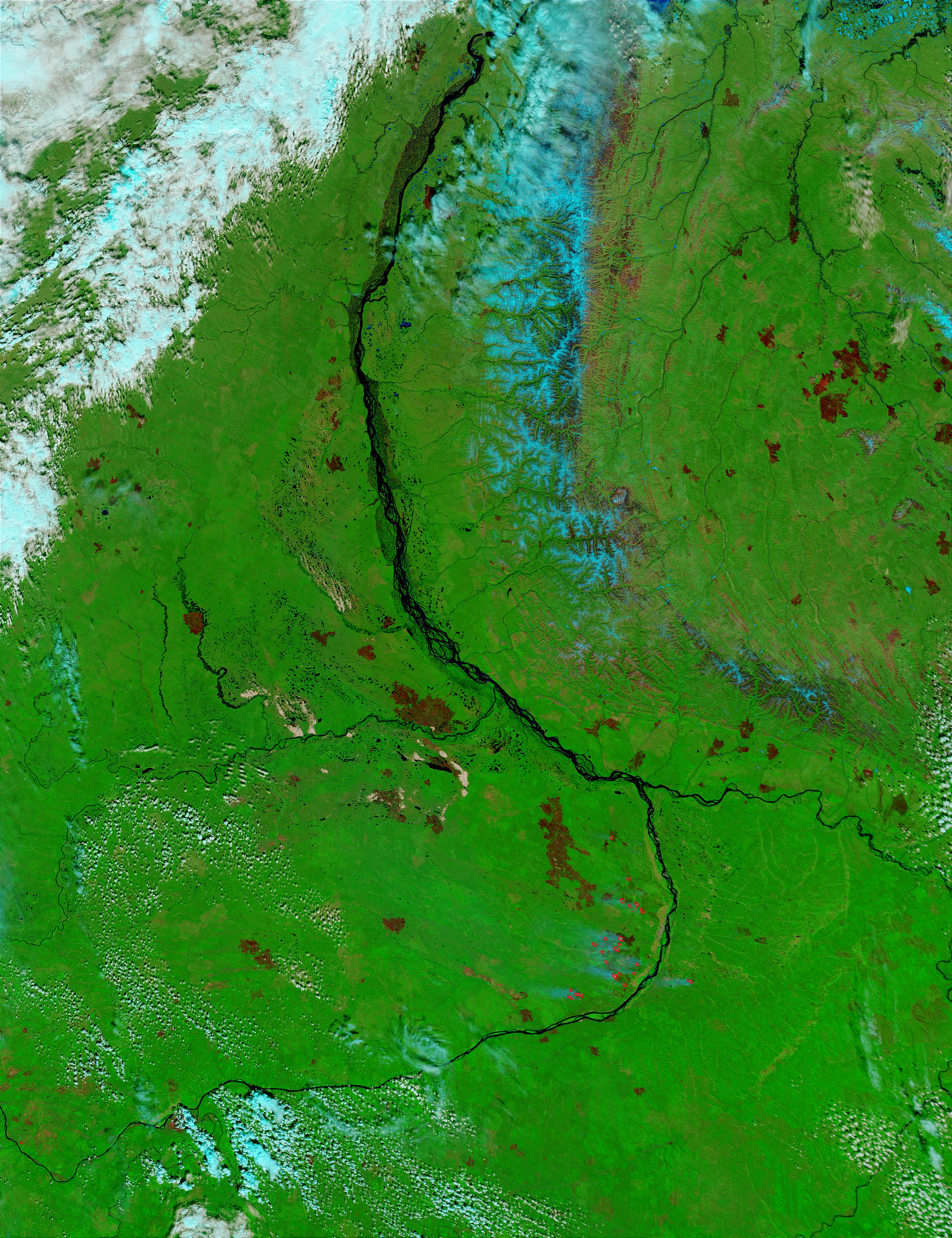 Fires near Yakutsk, Russia (false color) - related image preview