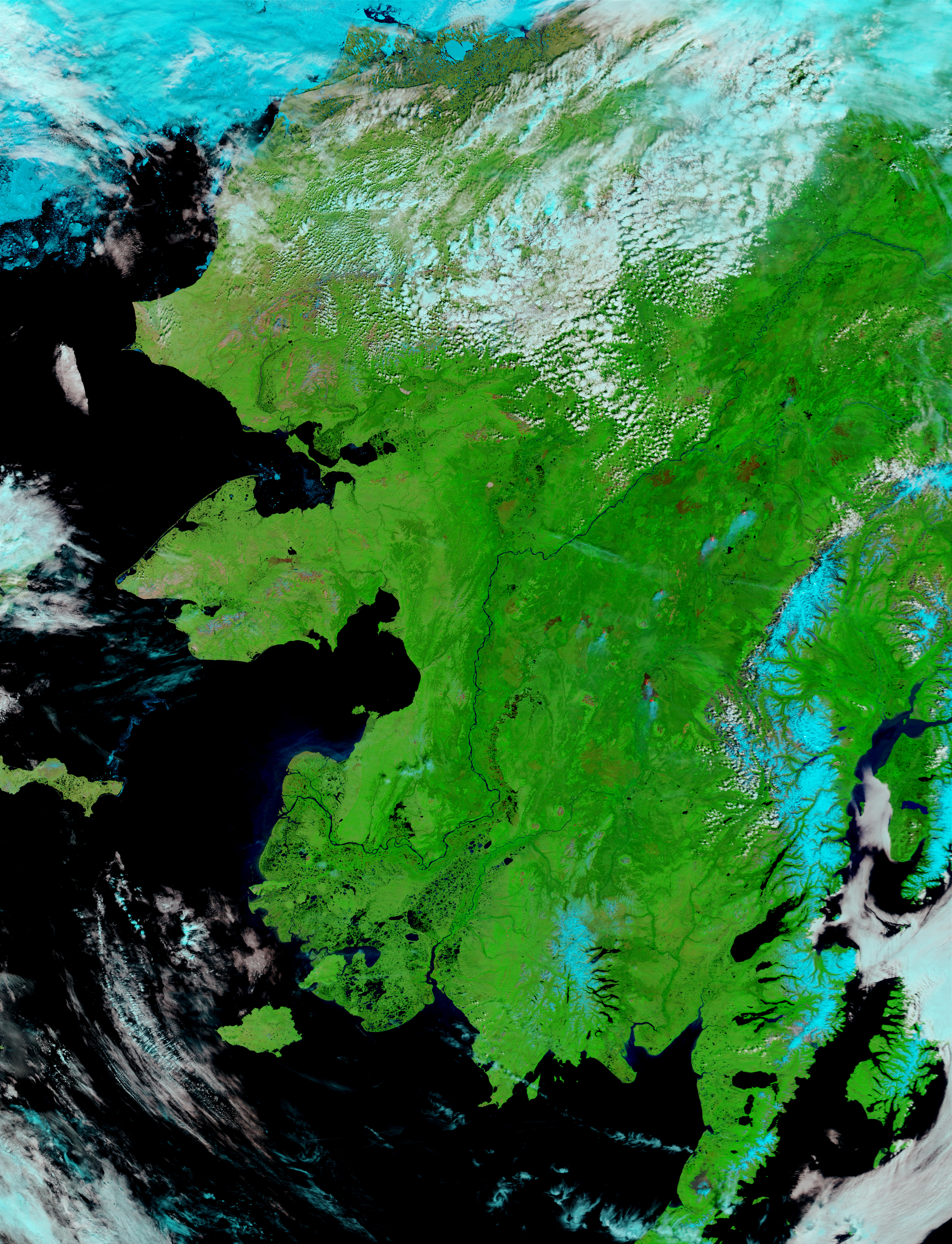 Wildfires in Central Alaska (false color) - related image preview