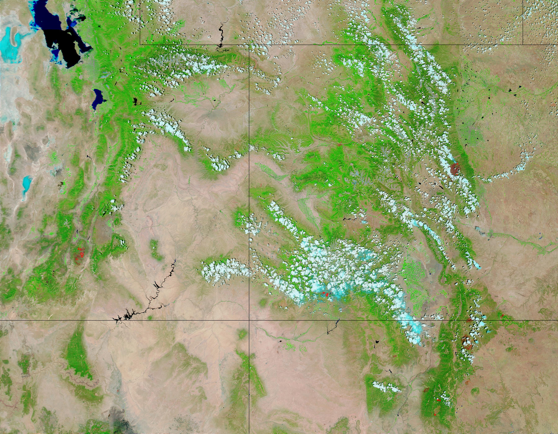 Wildfires in Utah, Colorado, and New Mexico (false color) - related image preview