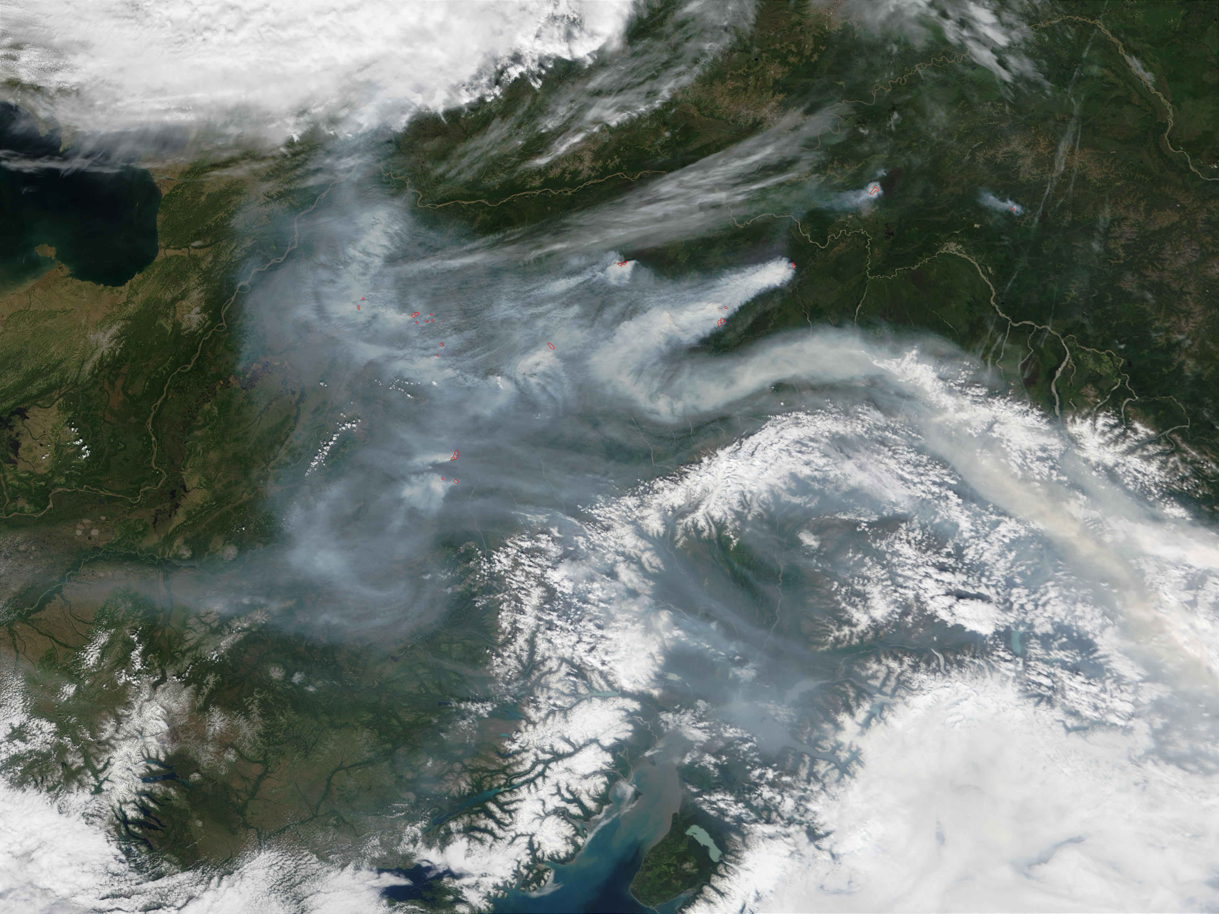 Wildfires and smoke in Central Alaska - related image preview