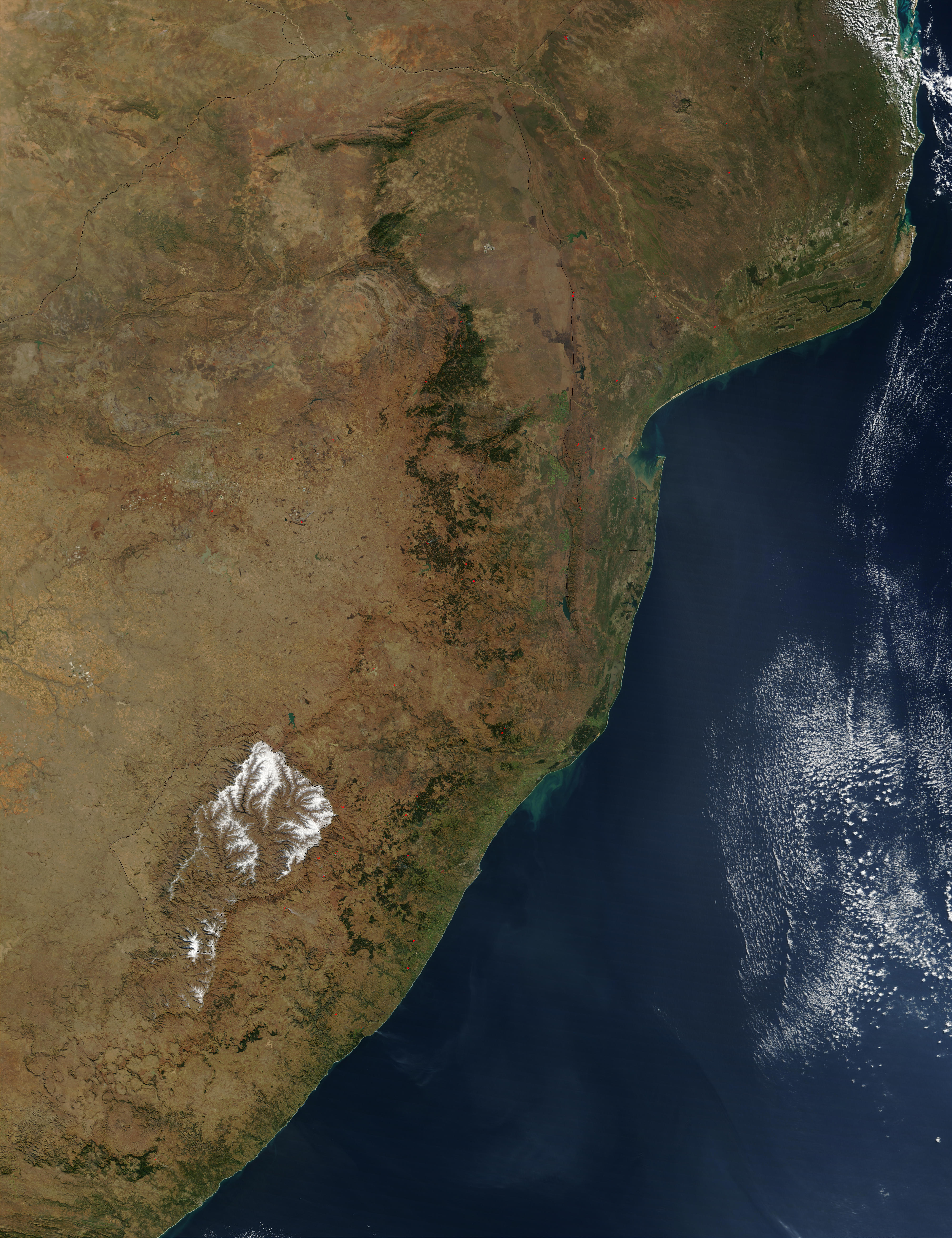 Fires in South Africa and Mozambique, and snow in Lesotho - related image preview