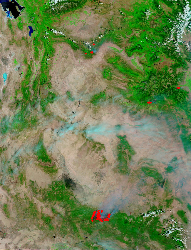 Rodeo and Chediski Fires, Arizona (false color) - related image preview