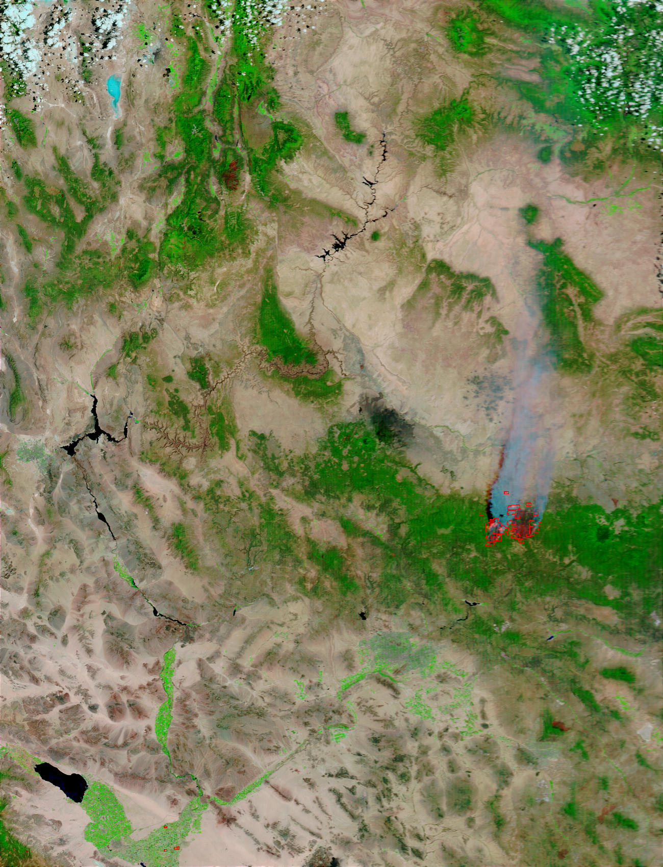 Rodeo and Chediski Fires, Arizona (false color) - related image preview