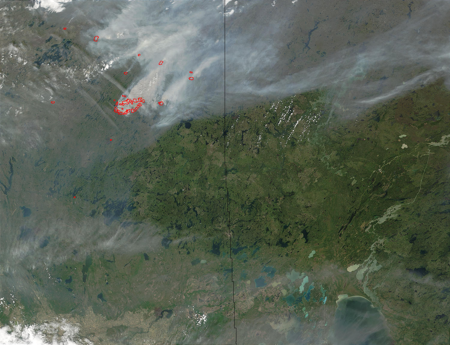 Wildfires and smoke in Saskatchewan, Canada - related image preview