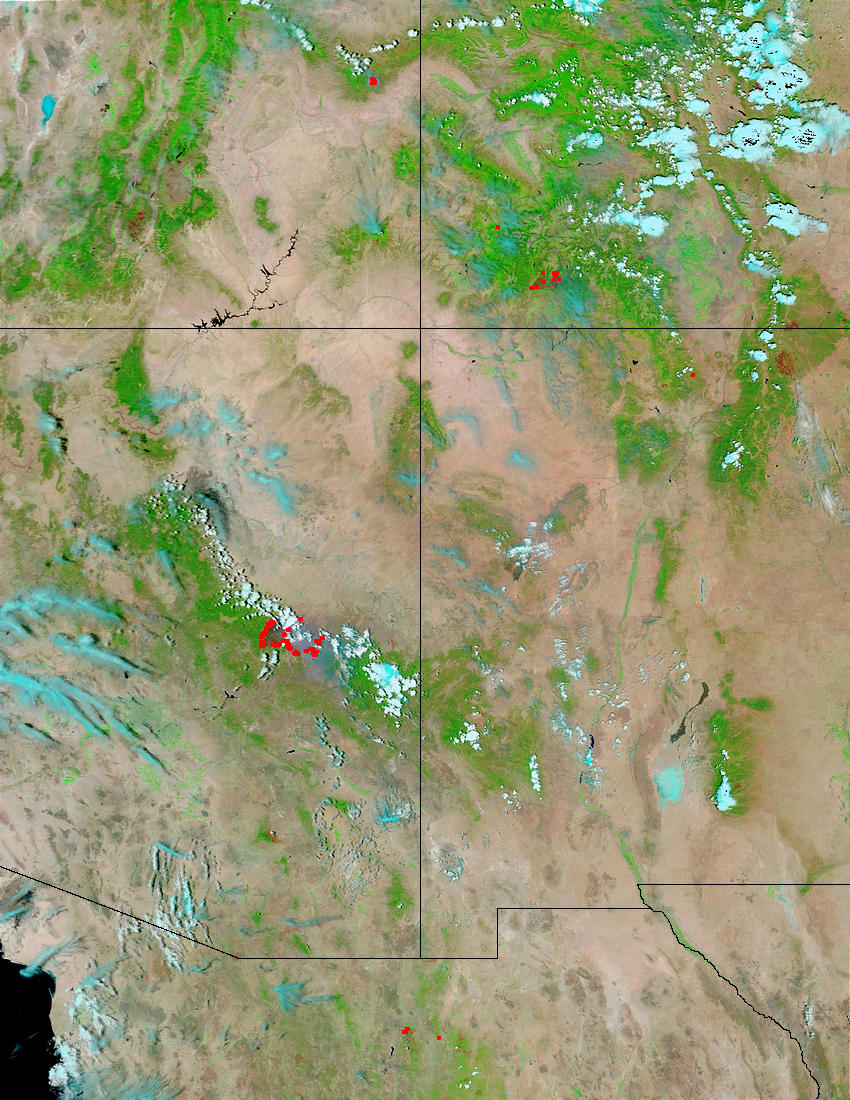 Rodeo-Chediski Complex Fire, Arizona (false color) - related image preview