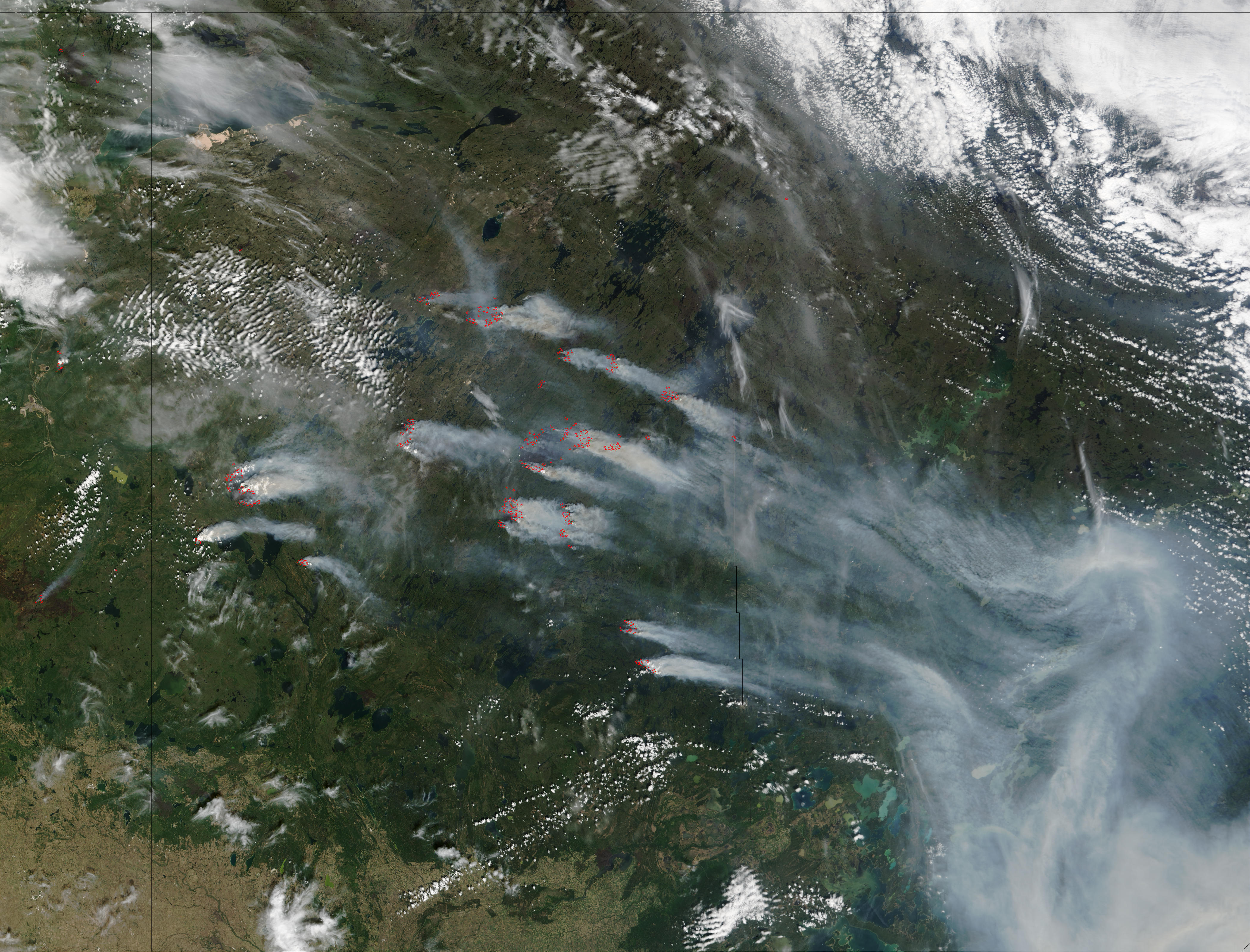 Wildfires and smoke in Saskatchewan, Canada - related image preview