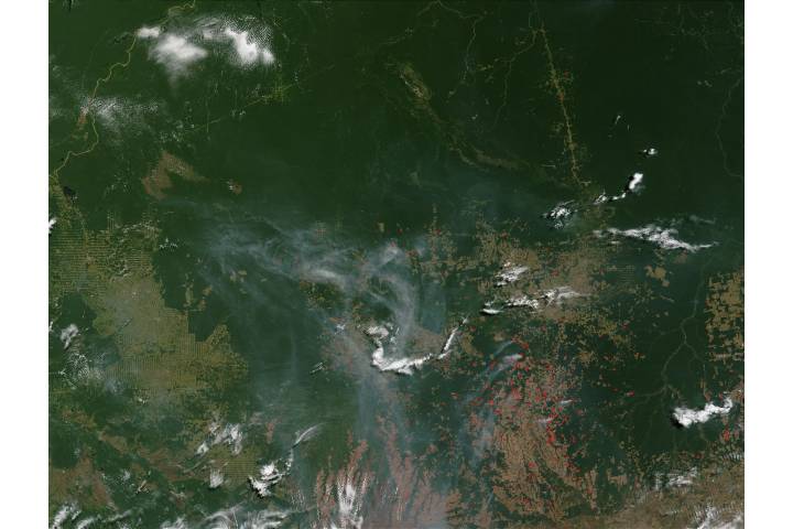 Fires and smoke in Mato Grosso, Brazil